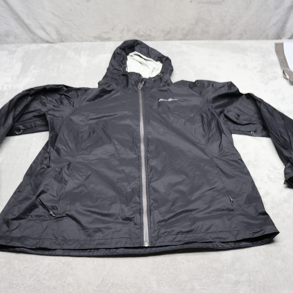 Eddie Bauer Jacket Womens 2XL Black Cloud Cap Wind Rain Light Full Zip Outdoor